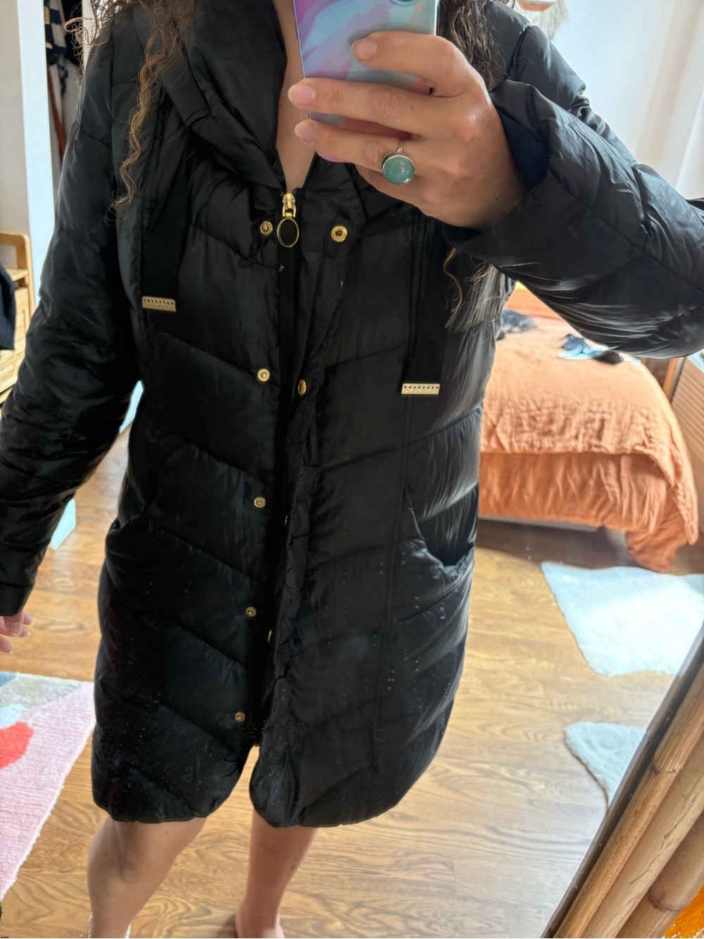 Vintage Tahari Packable Long Puffer Coat